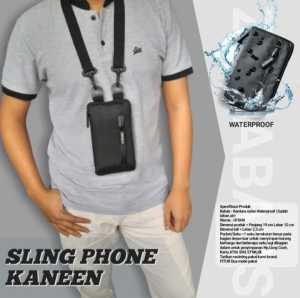 Tas Kalung Selempang HP Pria Kaneen / Tas HP Bimo Waterproof Kaneen - Hitam