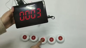 Chunhee Wireless Call Button System Restaurant Calling System Service Button Panel Receiver Pager Buttons (Max 99 Buttons Multiple Receivers Wireless Pager Remote Call System Waitstaff Alert System Customer Service Communicati