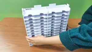 Sanfurney 24 Slots Ink Pad Holder and Stamp Pad Storage Organizer for Distress Ink Pads Diamond Painting Tray Rack