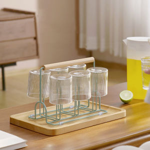 Jujiajia Cup Holder Household Living Room Coffee Table Draining Cup Storage Rack Water Cup Teacup Upside down Hanging Rack with Handle