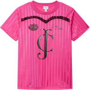 Juicy Couture | Lace & Print Trimmed Pink T-Shirt