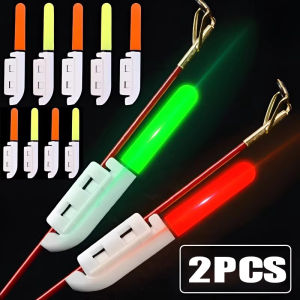 【Rotatingjump】🔥2Pcs Waterproof Fishing Electronic Rod Glow Stick Light Detachable LED Float Fishing Gear CR322/CR425 Battery Night Rock Fishing Accessories
