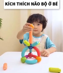 Đồ chơi xếp hình nam châm 64 chi tiết – Đồ chơi giáo dục an toàn thông minh - Nam Châm Xếp Hình 64 chi tiết Magnetic Thông Minh Cho Bé