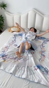 Kaban Childrens Summer Thin Anti-kick Quilt for Middle and Large Childrens Sleeping Bags Spring and Autumn Belly Protection Quilt Anti-kick Four Seasons Universal