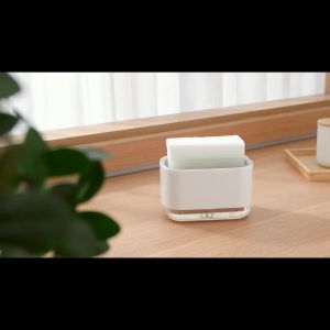 GMSHOP Manual Press Type Liquid Soap Box Detergent Dispenser Detachable Sponge Storage Box for Kitchen
