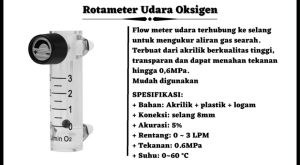 Flow Meter Udara Oksigen 0-3 LpM flowmeter rota meter rotameter