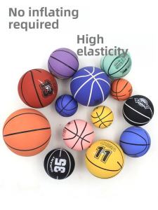 Sumaijia Rubber Bouncy Ball Hollow Inflatable-Free Adult Pressure Reduction Vent Toy 9cm Medium and Large Mini Basketball