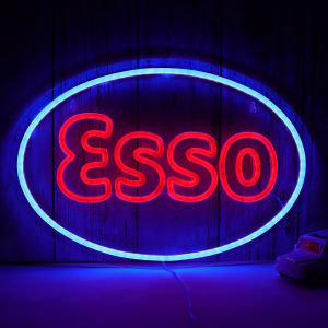 1 Piece of Esso Garage LED Neon Light Decoration Sign Used for Garage Wall Lubrication Oil Store Gas Station Display Lighting