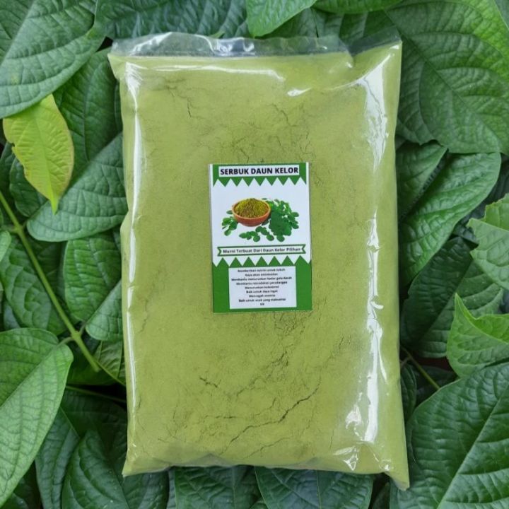 Serbuk Bubuk Powder Daun Kelor Kering 1000 Gram 1kg murni bersih hijau