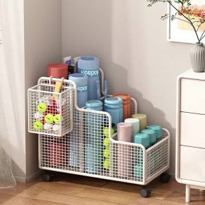 Yoga Mat Storage Basket Home Exercise Fitness Equipment Storage Rack Floor Gap Storage for Badminton Basketball Organizer
