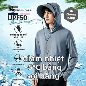 JIFANPAUL | Áo Mũ Rộng Dành Cho Nam Mùa Hè Mới Thoáng Khí Bằng Lụa Tuyết Chống Nắng
