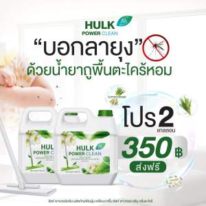 Hulk Clean น้ำยาถูพื้น 1 กล.ขนาด 1000 ml.ทำความสะอาดกลิ่นตะไคร้หอม ป้องกันมดแมลง ดับกลิ่นน้องหมาฉี่