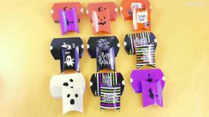 10pcs Halloween Candy Box Pillow Shape Pumpkin Ghost Spider Biscuit Snack Boxes Trick or Treat Halloween Party Favors Decoration