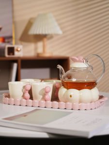 Good-looking Glass Scented Teapot Suit Flowers and Plants Fruit Tea Set Candle Heating Afternoon Tea Teapot Scented Tea Cup Heat-Resistant