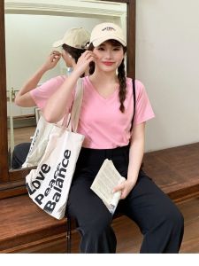 Super Special plus Size Womens T-shirt 100.00kg Fat mm 120.00kg Loose plus Size Large V-neck Pure Cotton Short Sleeve Tops Bottoming Shirt