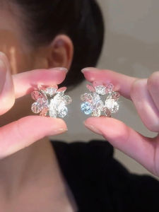 Fashionable Floral Metal Earrings Women Simple Elegant Vintage Style Silver Needle Ear Jewelry Fresh out New Trend Alloy/Gold Plated