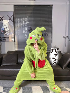 Thickened Long Coral Fleece Rabbit Sleep Robe Womens Autumn Winter Cute Cartoon Home Clothes One-Piece Sleepwear Youth Size