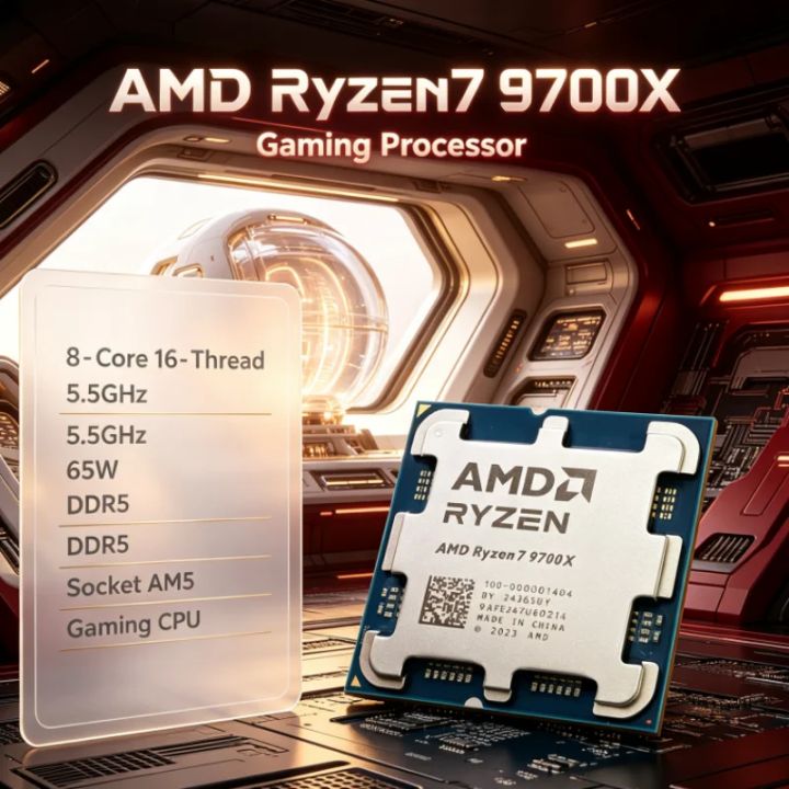 AMD | AMD Ryzen 7 9700X 8-Core 16-Thread 4NM L3=32M 3.8GHz Up to