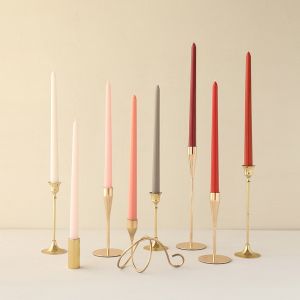 4Pcs Gradient Color Candle Conical Long Rod Candles Dripless Smokeless Candle Romantic Wedding Birthday Party Table Decoration