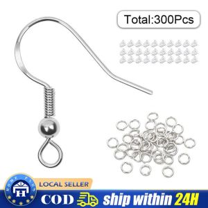 【Local delivery】 300pcs Stainless Steel Earring Hooks French Earrings DIY Earring Clasp Findings Supplies for Jewelry Earing Making Wholesale Parts