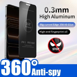 360 องศา กระจกนิรภัยแบบครอบเต็ม ฟิล์มกันรอย ฟิล์มกระจก ฟิล์มกันเสือก สําหรับ iPhone 17 Pro Max Air 16 Plus 15 14 13 12 11 Pro Max X XS MAX XR 6 7 8 Plus SE 2020 2022 ฟิล์มกระจกไอโฟนป้องกันรอย