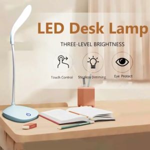 LED Desk Lamp Foldable Student Reading Desk Light Touch Switch USB Rechargeable Study Lamp