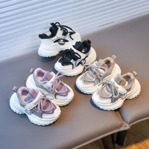 SHUNAICHI Breathable Lace-up Running Shoes for Kids Boy Athletic Sneakers with Lightweight Mesh Outdoor Sports Training Shoes Girls I01124