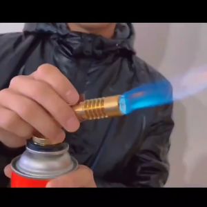 Powerful flamethrower adjustable burner butane gas nozzle outdoor camping barbecue camping portable tool