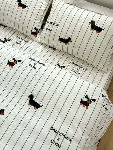 Sausage Dog Pure Cotton Bed Minimalist Four-Piece Set 100 Cotton 2024 New Arrival Bed Sheets Quilt Cover Fitted Sheet Bedding 3-Piece Set