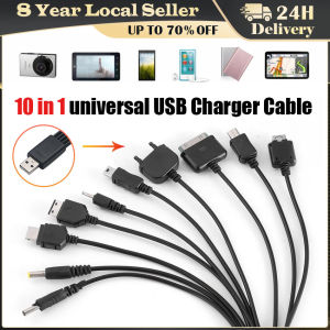 【10 in 1】Universal Multi Pin Cable Charger USB Adapter Cable Data Wire Charger Adapters USB Data Cable Wire Line for PSP Phone iPod