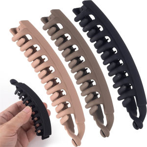 3 Cái/bộ Kẹp Tóc Lớn Chống Trượt Dành Cho Tóc Dày Chắc Chắn Màu Đơn Giản Hình Oval Kiểu Banana Dụng Cụ Tạo Kiểu Tóc Cho Nữ