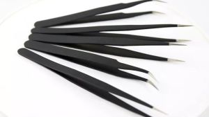 Alat Serbaguna Pinset Isi 9pcs /Set Hitam Pinset Eyebrow Tweezer