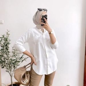 Kemeja Katun Rayon / Kemeja Kerja Rayon Twill Kerja Kantor Lengan 7/8  / Blouse