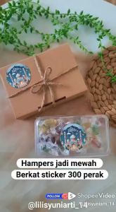 STIKER IDUL FITRI STIKER HAMPERS - STIKER BULAT IDUL - stiker hampers idul fitri