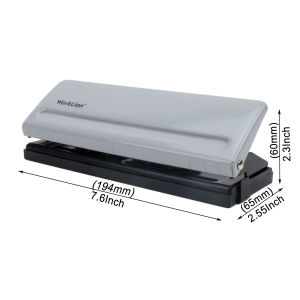 WORKLION Adjustable Six-Hole Puncher Accommodate 6 Sheets of Paper Suitable for Daily Paper A4/A5/A6/A7 Sizes