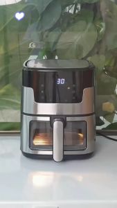 HAN RIVER Air Fryer 8L 1400W Multi-function Touch Screen Non-Stick Coating Internal Visibility Window Oil-free Smokeless