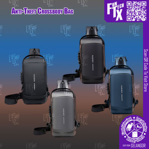 FunTechX Anti-theft Waterproof Shoulder Bag USB Crossbody Bag Travel Sling Bag Chest Bag 斜挎包