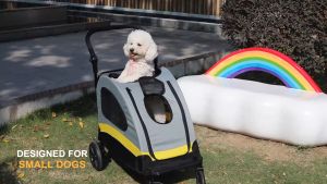 Heavy Duty Dog Cat Travel Stroller Pet Pram Doggy Pushchair with Brakes for Small Medium Dogs and Cat with Adjustable Handle Loads Up to 20KG