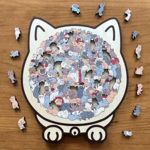 135Pcs Cat-Shaped Wooden Jigsaw Puzzle With Unique Irregular Pieces For Cat Lovers Home Christmas Decoration 2026