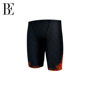 Vanderan Mens Swim Trunks Orange Spotted Pattern Anti-Embarrassment Mid-Length Mens Swimwear Polyester Fiber Swimming