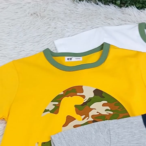 Kids High Quality Cotton Tshirt Dinosaur Print Design Short-Sleeved Cartoon Tshirt for Kids Boys 1-10 Years Old