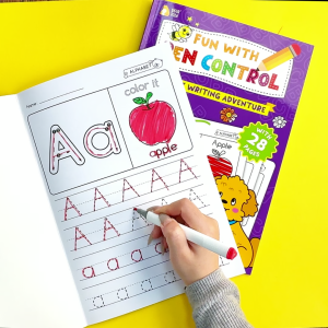BEAR TALE Kids Alphabet Tracing Worksheet Pen Control Numbers Workbook Pre-school Educational Copy Practice Book 28 Pages