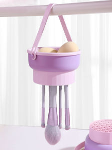 Makeup Brush Cleaner Bowl All-in-One Wash Dry & Storage Rack Gentle Non-Damage Cleaning Tool for Brushes Sponges & Blenders