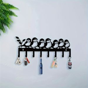 CIFbuy | CIFBUY Metal Wall Hook Cute Bird Art Decor Hallway Entryway Storage Rack Powder Coated Rustproof Easy Install Key Hanger