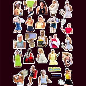 สติ๊กเกอร์กันน้ำสำหรับตกแต่งรูปนักเทนนิสหญิง ซินวิน ซาบาเรนก้า ฟอร์ด ออสเตรเลียน วิมเบิลดัน วัสดุกระดาษ