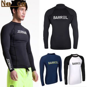 Novco UV Protection Mens Fashion Diving Suit Long Sleeve Sunscreen Swimming Suit Surfing Top T-shirt Water Sports Quick Dry Diving Swimming Top