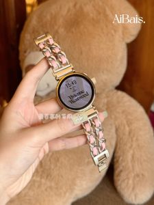 Metallic Black Powder Leather Strap Compatible with GT6 Huawei GT5 Fit4 GT4 pro Womens Watch Band Smartwatch Bracelet