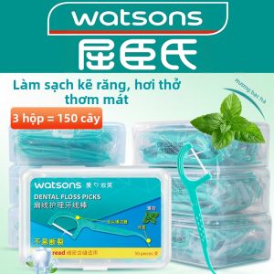 WATSONS | Que Đánh Răng Sợi Nhẹ Hương bạc hà Dùng tại Nhà