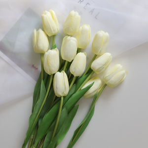 High-End Tulip Artificial Flowers Simulation Wet Feel Living Room Decorative Flower Arrangement Fake Flowers Home Decoration