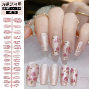 Ready Stock 30pcs/set Mid-length Glossy Fake Nails Without Glue
